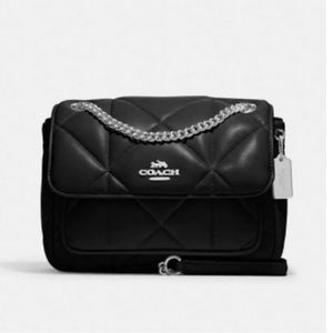 Coach Black Leather Puffy Bag